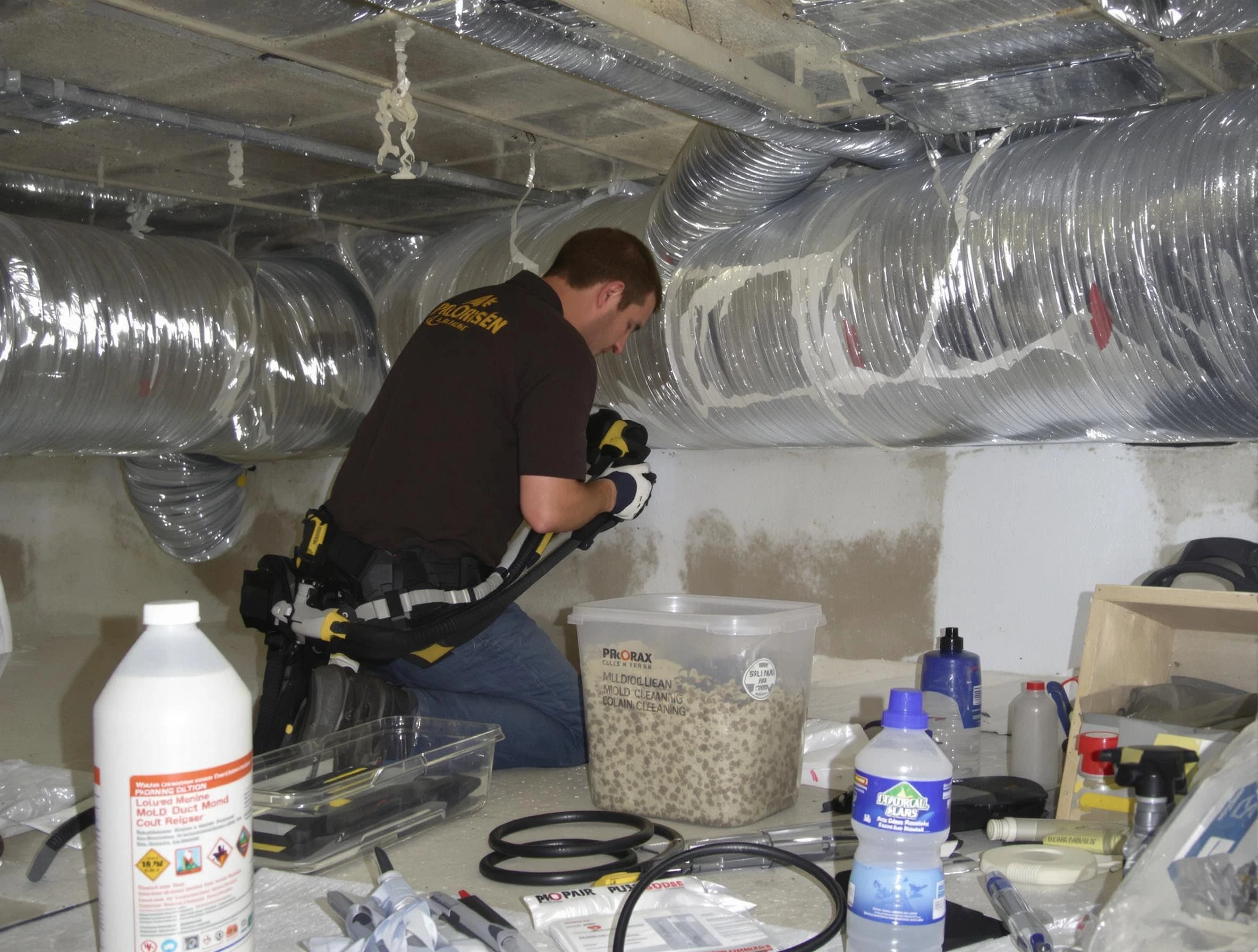 McCalla Air Duct Cleaning specialist performing professional mold removal from air ducts in McCalla