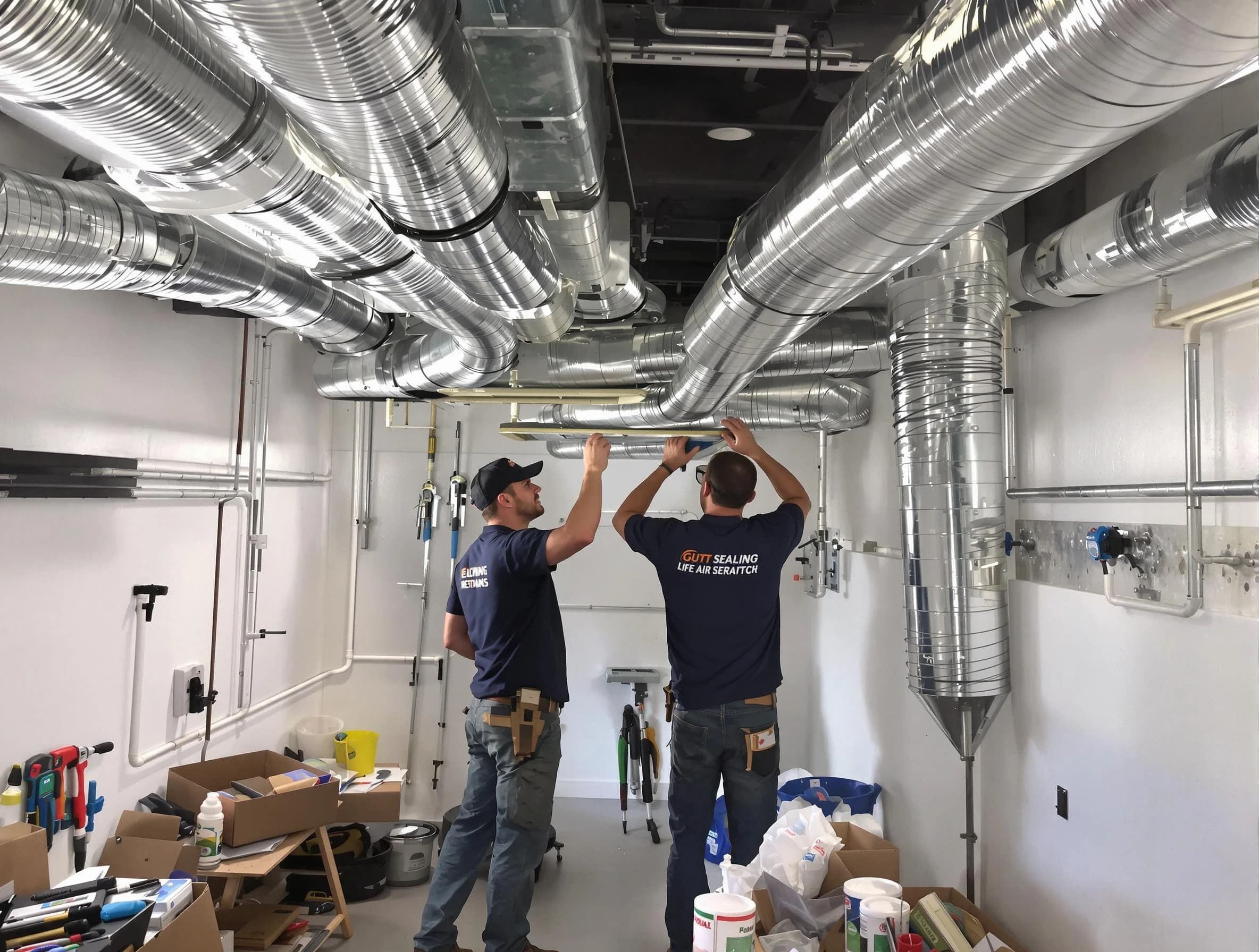 McCalla Air Duct Cleaning technician applying professional duct sealing solutions in McCalla