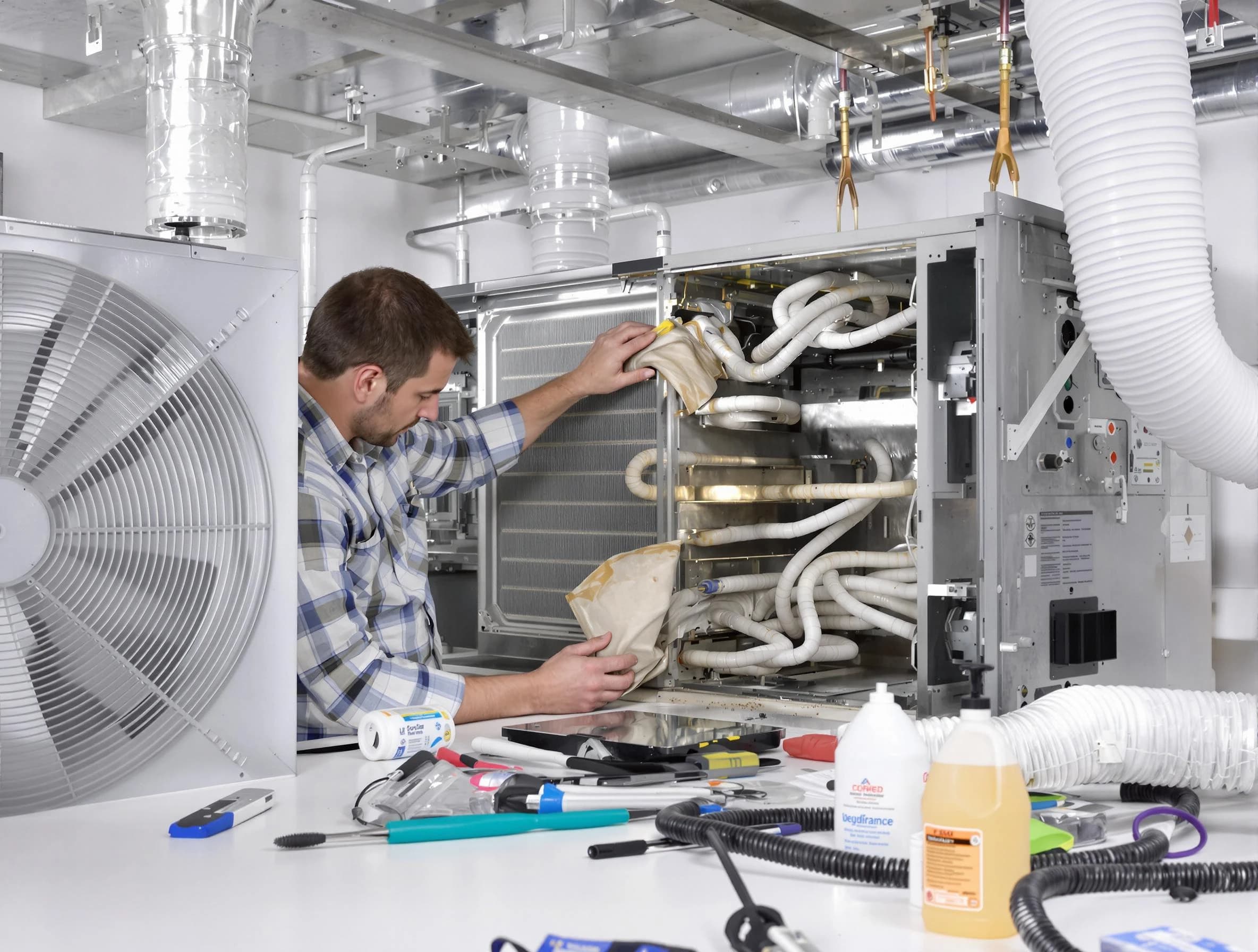 McCalla Air Duct Cleaning specialist performing precision AC coil cleaning in McCalla