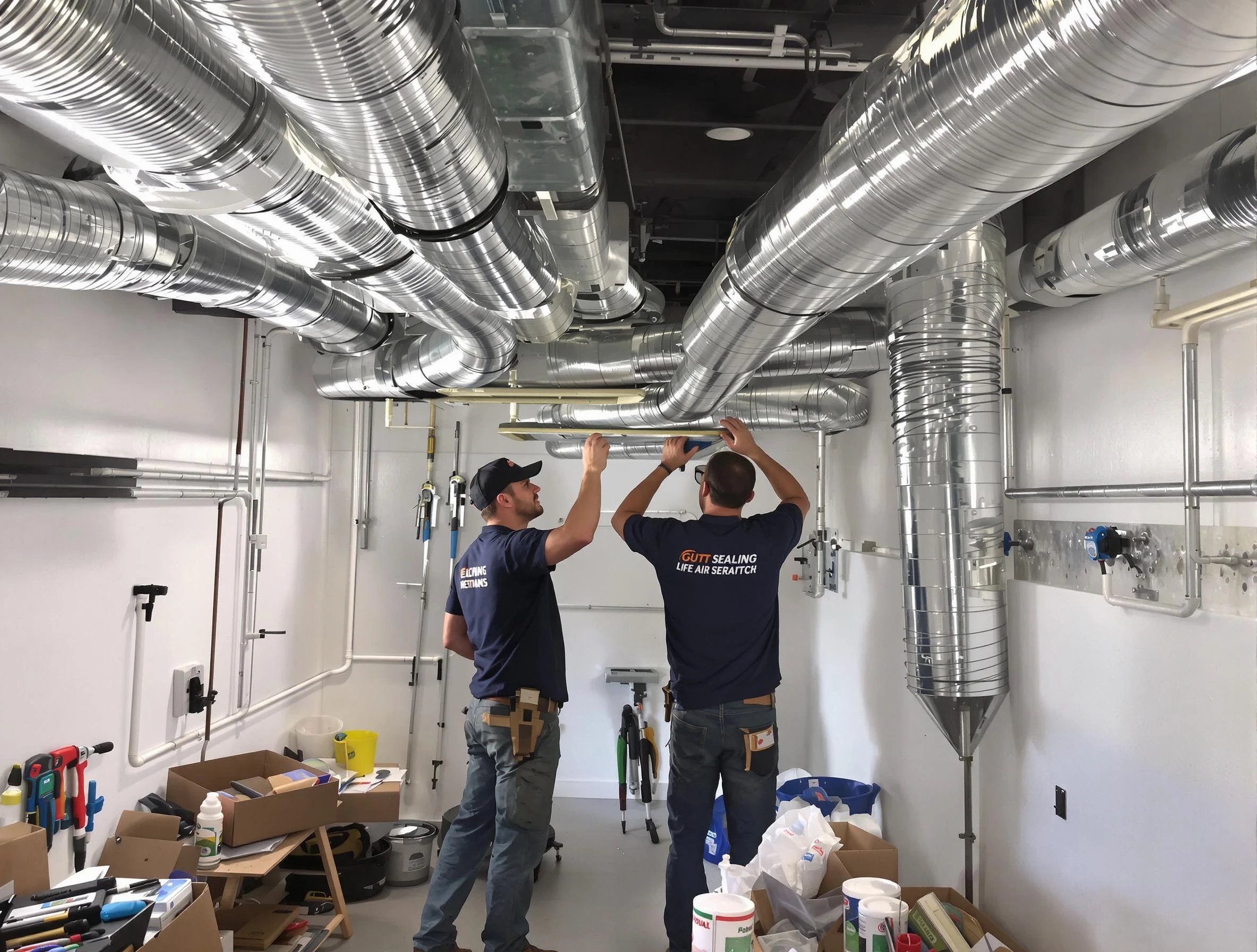 McCalla Air Duct Cleaning technician applying professional duct sealing solutions in McCalla